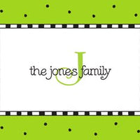 Checks & Dots Lime Gift Enclosure Card or Gift Sticker