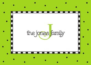 Checks & Dots Lime Gift Enclosure Card or Gift Sticker