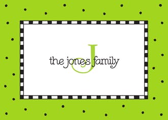 Checks & Dots Lime Gift Enclosure Card or Gift Sticker