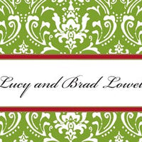 Damask Green Gift Enclosure Card or Gift Sticker