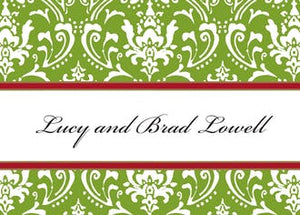 Damask Green Gift Enclosure Card or Gift Sticker