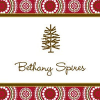 Dotted Circles Red & Chocolate Gift Enclosure Card or Gift Sticker