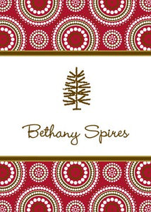 Dotted Circles Red & Chocolate Gift Enclosure Card or Gift Sticker
