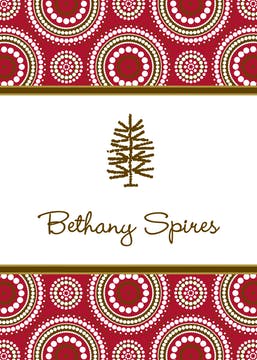 Dotted Circles Red & Chocolate Gift Enclosure Card or Gift Sticker