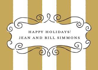 Curly Frame Gold Gift Enclosure Card or Gift Sticker