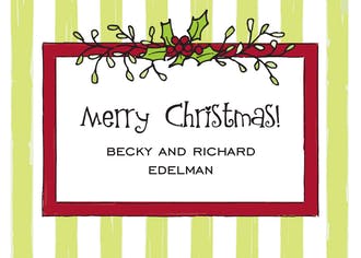 Mistletoe & Stipes Gift Enclosure Card or Gift Sticker