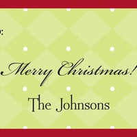 Diamonds & Dots Green & Red Gift Enclosure Card or Gift Sticker