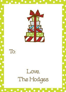 Dotted Edge Lime Gift Enclosure Card or Gift Sticker