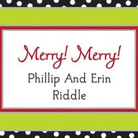 Black Dotted Edge Lime & Red Gift Enclosure Card or Gift Sticker
