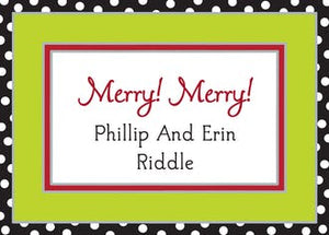 Black Dotted Edge Lime & Red Gift Enclosure Card or Gift Sticker