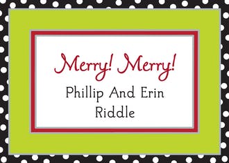 Black Dotted Edge Lime & Red Gift Enclosure Card or Gift Sticker