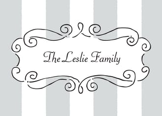 Curly Border Silver Gift Enclosure Card or Gift Sticker