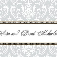 Damask Silver Gift Enclosure Card or Gift Sticker