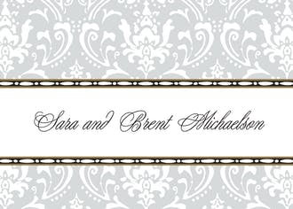 Damask Silver Gift Enclosure Card or Gift Sticker