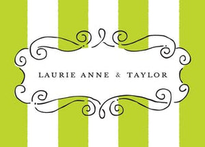 Curly Border Green Gift Enclosure Card or Gift Sticker