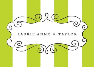 Curly Border Green Gift Enclosure Card or Gift Sticker