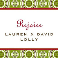 Dotted Circles Green & Red Gift Enclosure Card or Gift Sticker