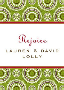 Dotted Circles Green & Red Gift Enclosure Card or Gift Sticker