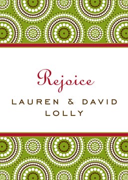 Dotted Circles Green & Red Gift Enclosure Card or Gift Sticker