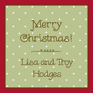 Tiny Dots Green & Red Gift Enclosure Card or Gift Sticker