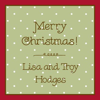 Tiny Dots Green & Red Gift Enclosure Card or Gift Sticker