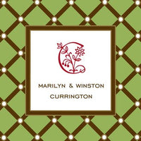 Square Diamonds Green Gift Enclosure Card or Gift Sticker