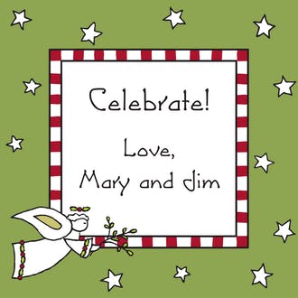 Angel & Stars Gift Enclosure Card or Gift Sticker