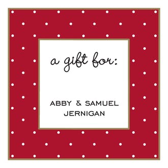 Tiny Dots Red Gift Enclosure Card or Gift Sticker