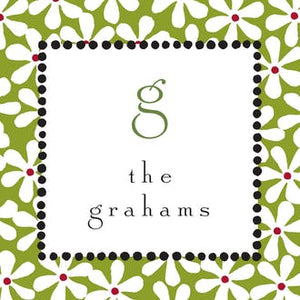 Fun Daisies Green & Red Gift Enclosure Card or Gift Sticker