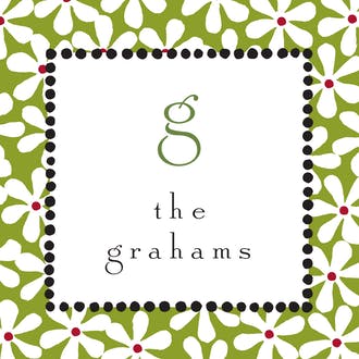 Fun Daisies Green & Red Gift Enclosure Card or Gift Sticker