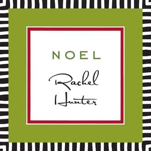 Striped Edge Red & Green Gift Enclosure Card or Gift Sticker