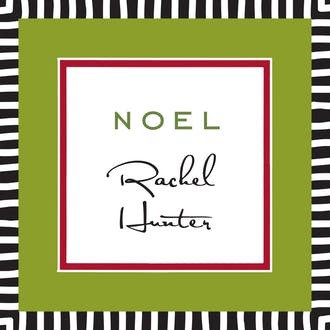 Striped Edge Red & Green Gift Enclosure Card or Gift Sticker