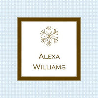 Linen Blue & Chocolate Gift Enclosure Card or Gift Sticker