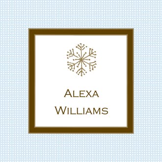 Linen Blue & Chocolate Gift Enclosure Card or Gift Sticker