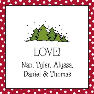 Dotted Edge Red & Black Gift Enclosure Card or Gift Sticker