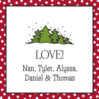 Dotted Edge Red & Black Gift Enclosure Card or Gift Sticker