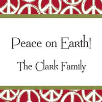 Peace Signs Red & Green Gift Enclosure Card or Gift Sticker