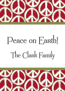 Peace Signs Red & Green Gift Enclosure Card or Gift Sticker