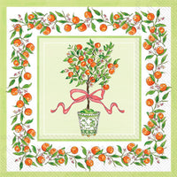 Orange Topiary Paper Cocktail Napkins