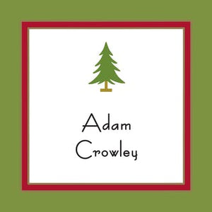 Red Border & Green Edge Gift Enclosure Card or Gift Sticker
