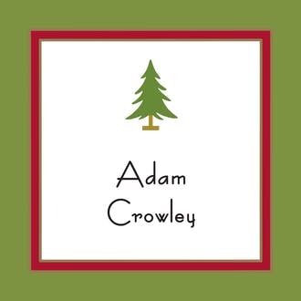 Red Border & Green Edge Gift Enclosure Card or Gift Sticker