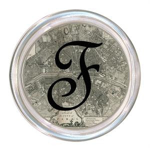 Monogrammed Antique Paris Map Coaster