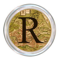 Monogrammed Antique Map of Rome Coaster