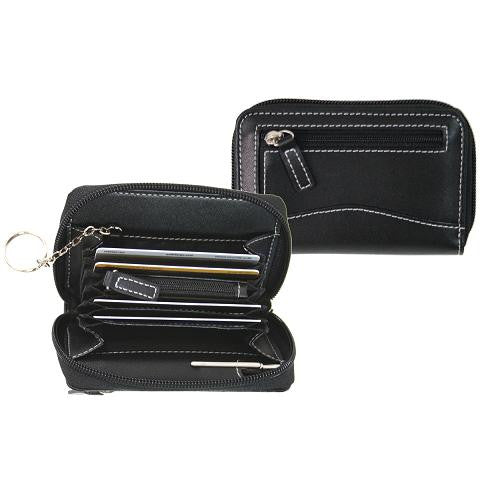 Monogrammed Leather Mini Wallet