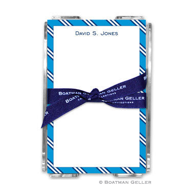 Repp Tie Blue & Navy Notepad