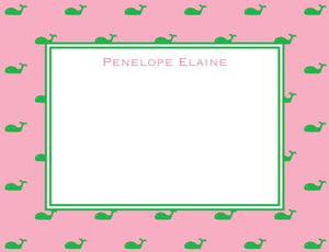 Whale Pink Flat Notecard  