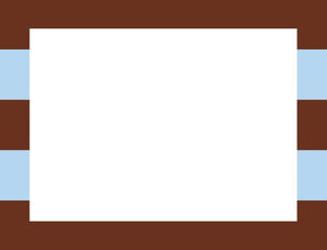Rugby Blue and Brown Flat Notecard