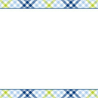 Check Blue and Green Flat Notecard  