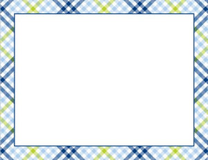 Check Blue and Green Flat Notecard  