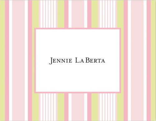 Multistripe Pink Foldover Note
